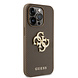 Guess Guess iPhone 15 Pro Back-Cover hul - Perforated 4G - glitter - Taupe Guess Guess iPhone 15 Pro Back-Cover hul - Perforated 4G - glitter - Taupe