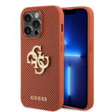 Guess Guess iPhone 15 Pro Back cover case - Perforated 4G - glitter - Orange Guess Guess iPhone 15 Pro Back cover case - Perforated 4G - glitter - Orange