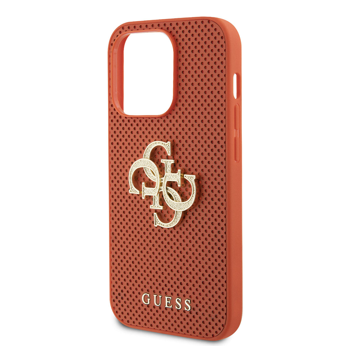 Guess Guess iPhone 15 Pro Backcover hoesje Perforated 4G - glitter - Oranje, foto 6 van 6