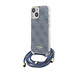 Guess Guess iPhone 15 Back cover coque Crossbody cord - 4G print - Bleu Guess Guess iPhone 15 Back cover coque Crossbody cord - 4G print - Bleu
