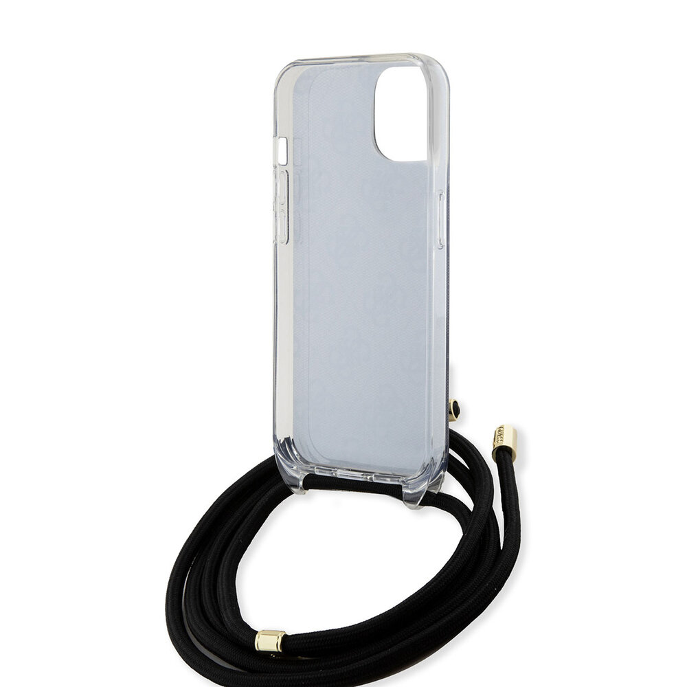 Guess Guess iPhone 15 Back cover coque Crossbody cord - 4G print - Noir Guess Guess iPhone 15 Back cover coque Crossbody cord - 4G print - Noir