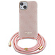 Guess Guess iPhone 15 Back cover coque Crossbody cord - 4G print - Rose Guess Guess iPhone 15 Back cover coque Crossbody cord - 4G print - Rose