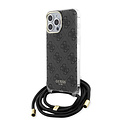 Guess Guess iPhone 15 Pro Max Back cover coque Crossbody cord - 4G print - Noir