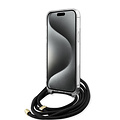 Guess Guess iPhone 15 Pro Max Back cover case - Crossbody cord - 4G print - Black