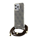 Guess Guess iPhone 15 Pro Max Back-Cover hul - Crossbody cord - 4G print - Braun