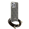 Guess Guess iPhone 15 Pro Max Back-Cover hul - Crossbody cord - 4G print - Braun