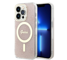 Guess Guess iPhone 15 Pro Back-Cover hul - Magsafe IML 4G - Rosa Guess Guess iPhone 15 Pro Back-Cover hul - Magsafe IML 4G - Rosa
