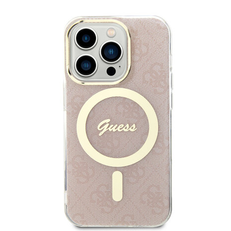 Guess Guess iPhone 15 Pro Back cover case - Magsafe IML 4G - Pink Guess Guess iPhone 15 Pro Back cover case - Magsafe IML 4G - Pink