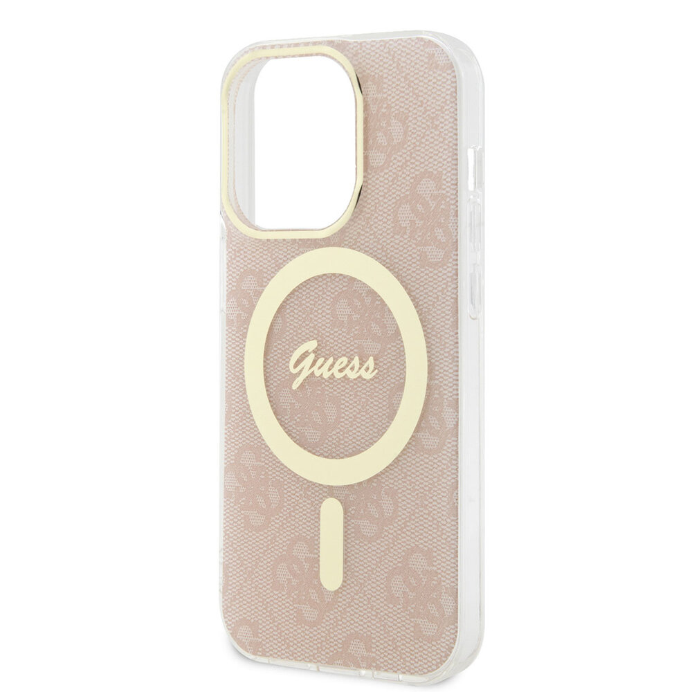 Guess Guess iPhone 15 Pro Back cover case - Magsafe IML 4G - Pink Guess Guess iPhone 15 Pro Back cover case - Magsafe IML 4G - Pink