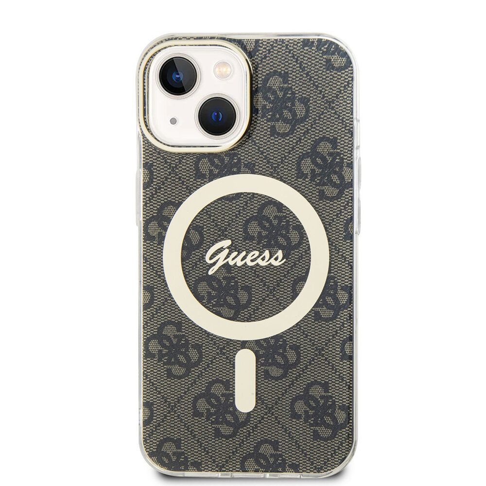 Guess Guess iPhone 15 Back cover case - Magsafe IML 4G - Brown Guess Guess iPhone 15 Back cover case - Magsafe IML 4G - Brown