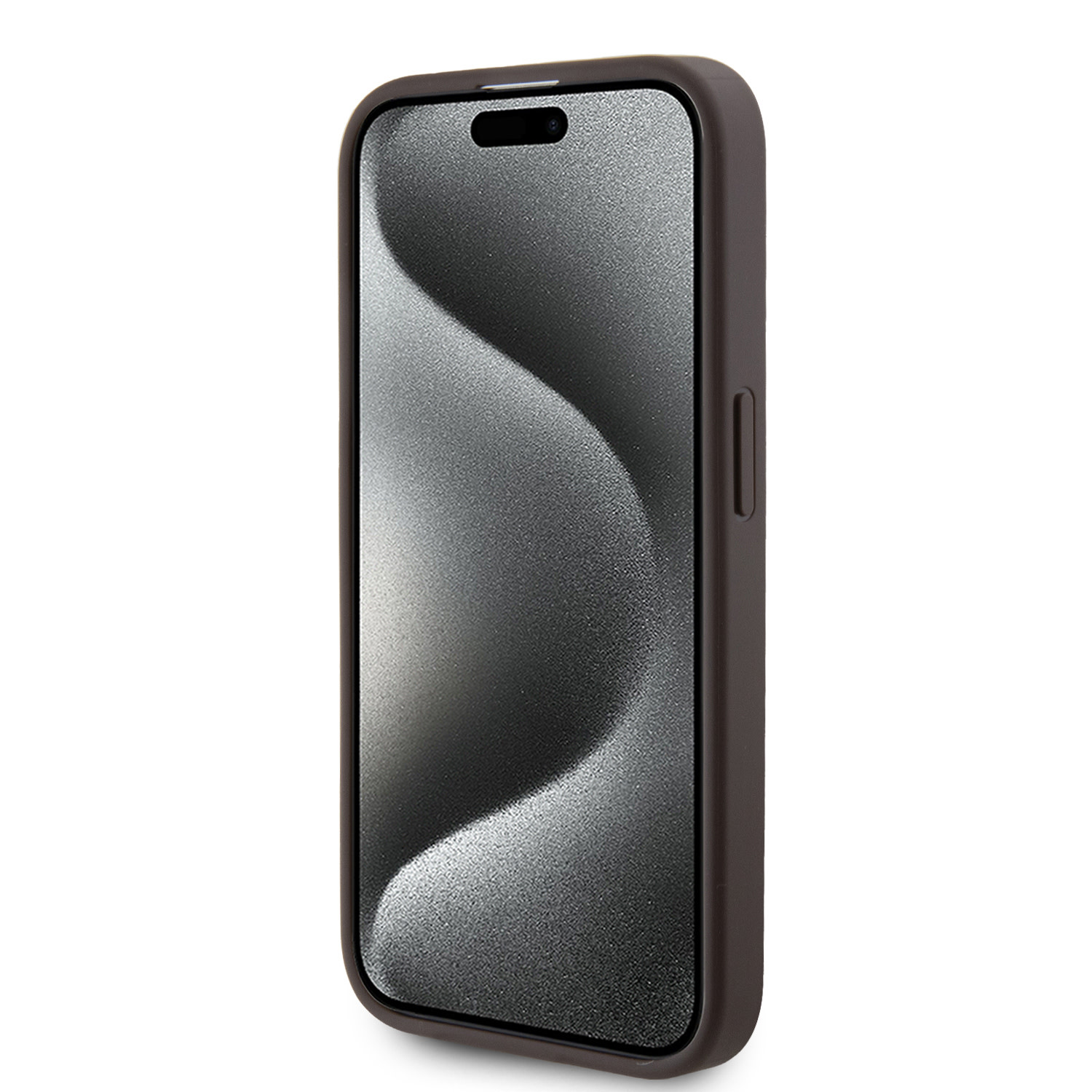 Guess Guess iPhone 15 Pro Backcover hoesje 4G printed stripes - Bruin, foto 4 van 6