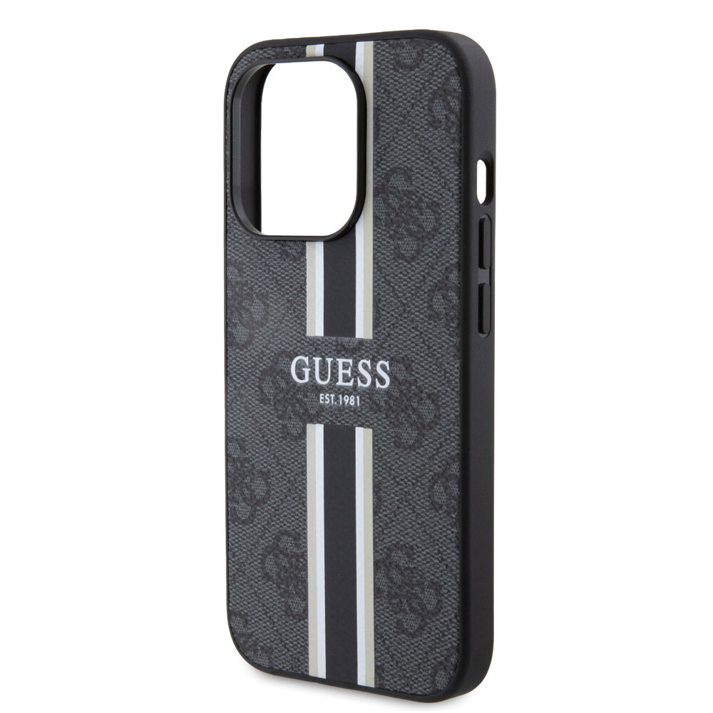 Guess Guess iPhone 15 Pro Back cover coque 4G printed stripes - Noir Guess Guess iPhone 15 Pro Back cover coque 4G printed stripes - Noir