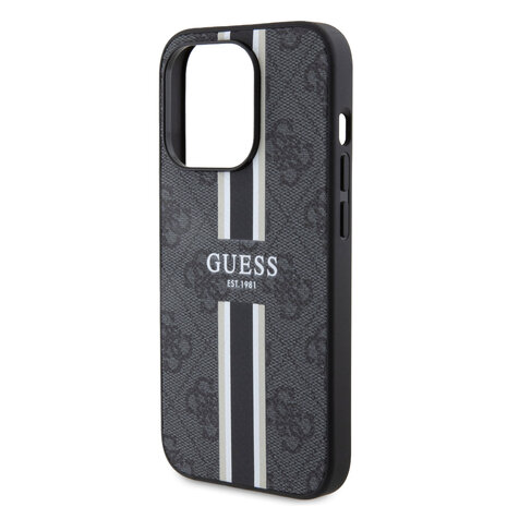 Guess Guess iPhone 15 Pro Back cover coque 4G printed stripes - Noir Guess Guess iPhone 15 Pro Back cover coque 4G printed stripes - Noir
