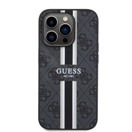 Guess Guess iPhone 15 Pro Back cover coque 4G printed stripes - Noir Guess Guess iPhone 15 Pro Back cover coque 4G printed stripes - Noir