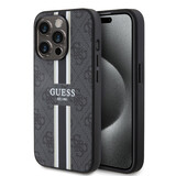 Guess Guess iPhone 15 Pro Back cover coque 4G printed stripes - Noir