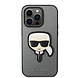 Karl Lagerfeld Karl Lagerfeld iPhone 14 Pro Back cover case - Karl Head Patch - Silver Karl Lagerfeld Karl Lagerfeld iPhone 14 Pro Back cover case - Karl Head Patch - Silver
