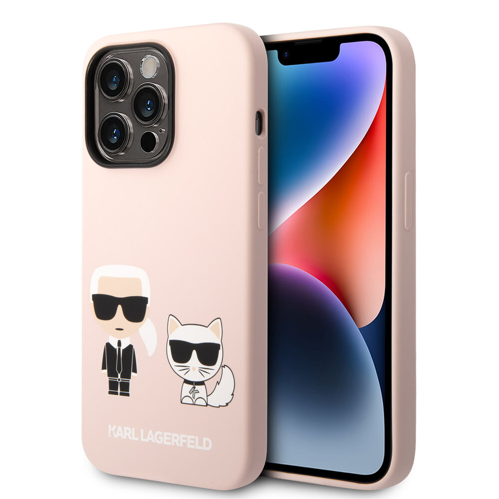 Karl Lagerfeld Karl Lagerfeld iPhone 14 Pro Backcover hoesje - K&C - Roze Karl Lagerfeld Karl Lagerfeld iPhone 14 Pro Backcover hoesje - K&C - Roze