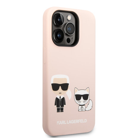 Karl Lagerfeld Karl Lagerfeld iPhone 14 Pro Backcover hoesje - K&C - Roze Karl Lagerfeld Karl Lagerfeld iPhone 14 Pro Backcover hoesje - K&C - Roze