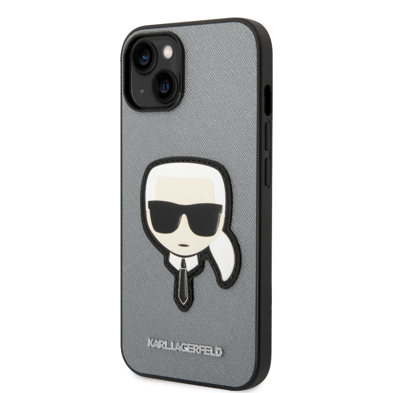Karl Lagerfeld Karl Lagerfeld iPhone 14 en iPhone 13 Backcover hoesje - Karl Head Patch - Zilver, foto 2 van 6