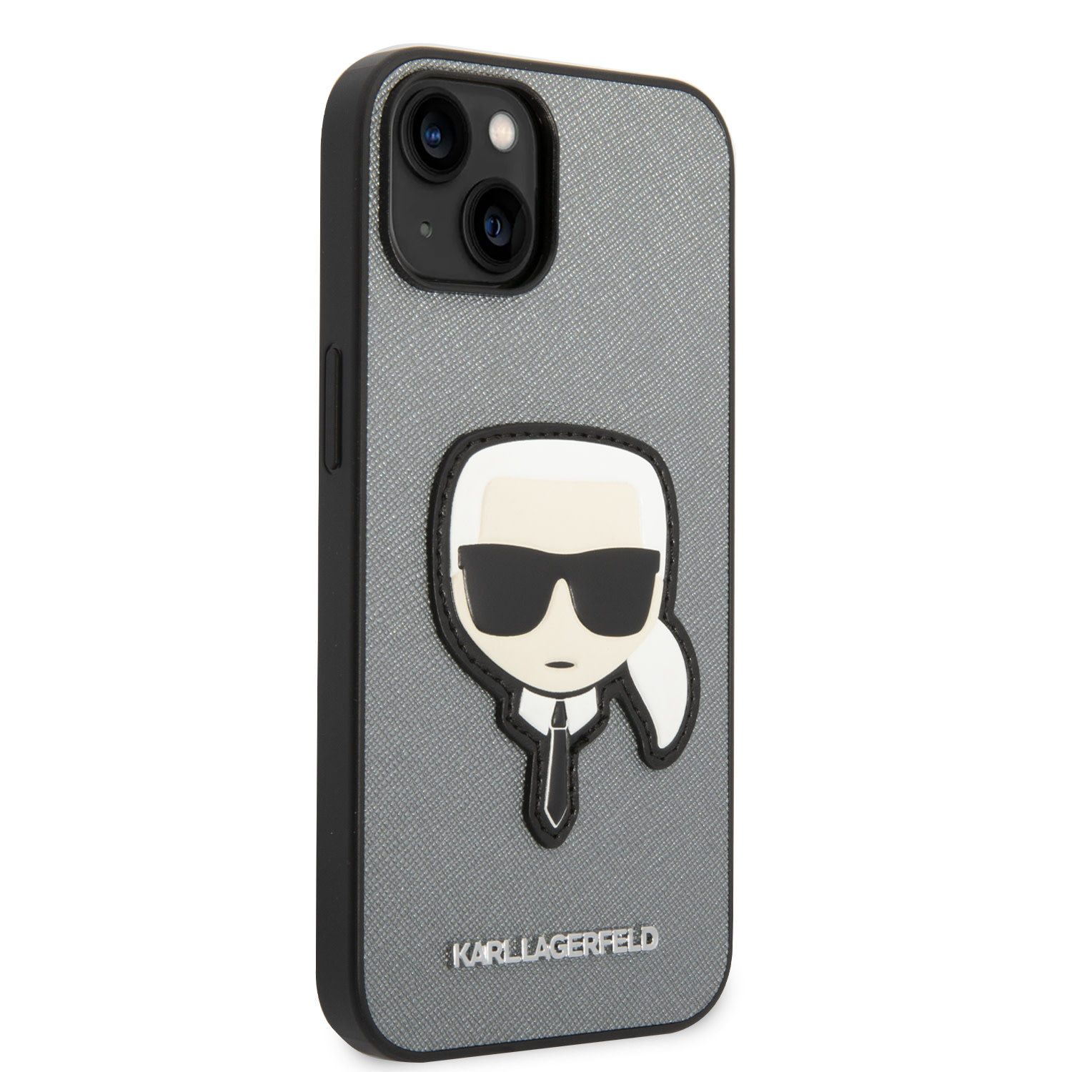 Karl Lagerfeld Karl Lagerfeld iPhone 14 en iPhone 13 Backcover hoesje - Karl Head Patch - Zilver, foto 4 van 6