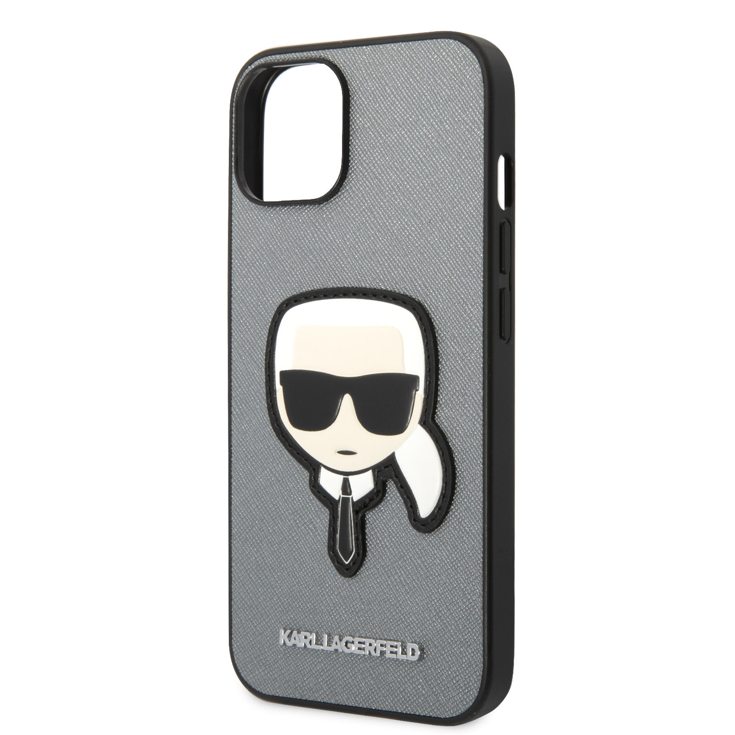 Karl Lagerfeld Karl Lagerfeld iPhone 14 en iPhone 13 Backcover hoesje - Karl Head Patch - Zilver, foto 5 van 6