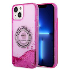 Karl Lagerfeld iPhone 14 Back cover case - iPhone 13 - Glitter RSG - Pink