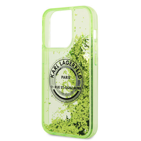 Karl Lagerfeld Karl Lagerfeld iPhone 14 Pro Max Back cover coque - Glitter RSG - Vert Karl Lagerfeld Karl Lagerfeld iPhone 14 Pro Max Back cover coque - Glitter RSG - Vert