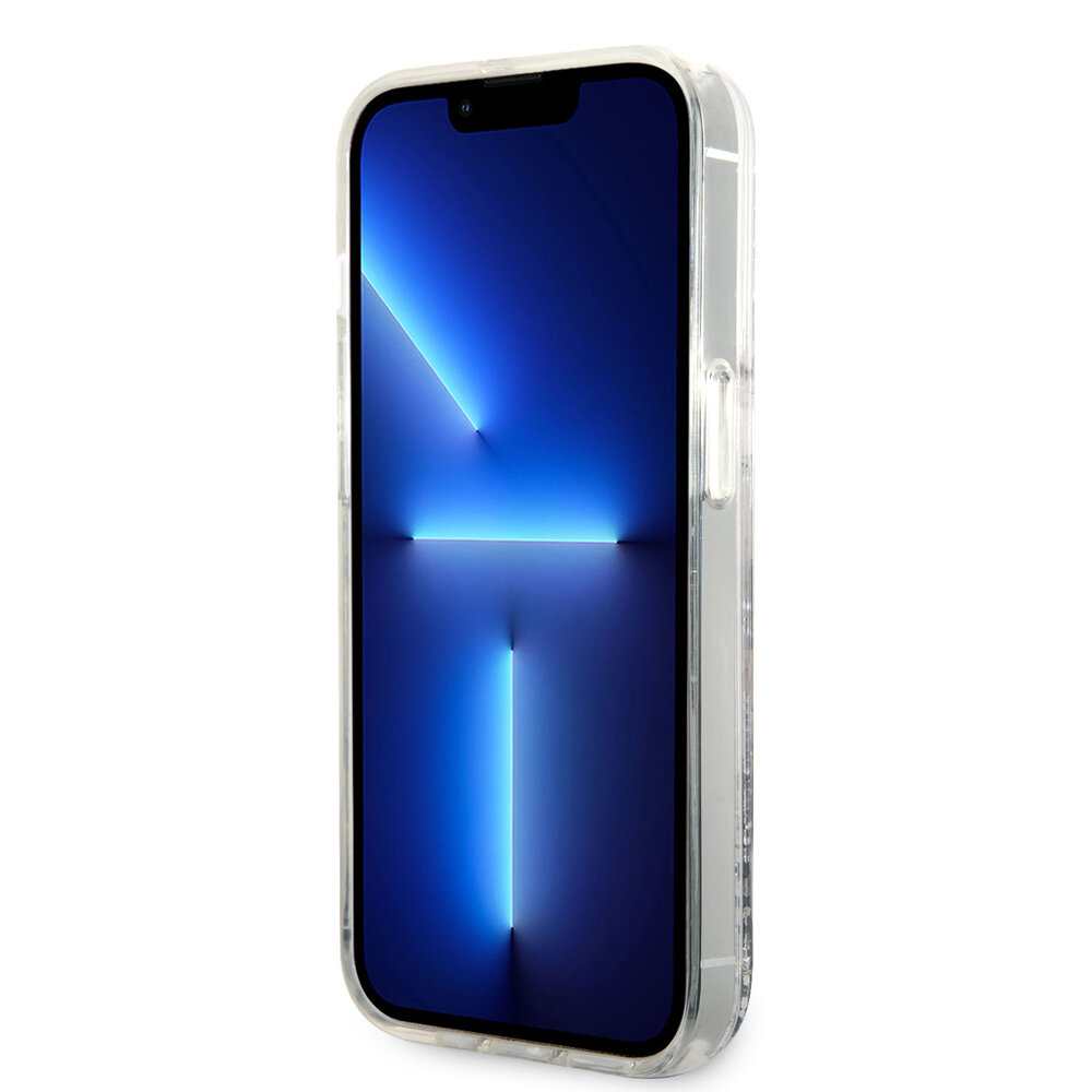 Karl Lagerfeld Karl Lagerfeld iPhone 14 Pro Backcover hoesje - Liquid Glitter - Karl Head - Zilver Karl Lagerfeld Karl Lagerfeld iPhone 14 Pro Backcover hoesje - Liquid Glitter - Karl Head - Zilver