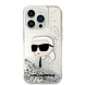Karl Lagerfeld Karl Lagerfeld iPhone 14 Pro Backcover hoesje - Liquid Glitter - Karl Head - Zilver Karl Lagerfeld Karl Lagerfeld iPhone 14 Pro Backcover hoesje - Liquid Glitter - Karl Head - Zilver