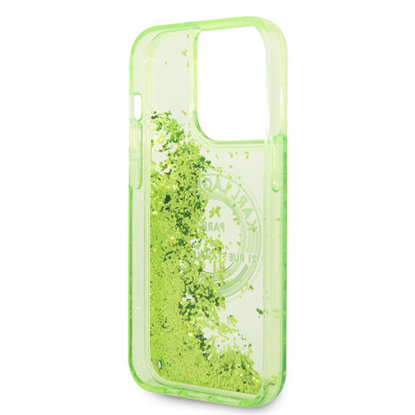 Karl Lagerfeld Karl Lagerfeld iPhone 14 Pro Max Back cover coque - Glitter RSG - Vert Karl Lagerfeld Karl Lagerfeld iPhone 14 Pro Max Back cover coque - Glitter RSG - Vert