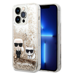 Karl Lagerfeld iPhone 14 Pro Back-Cover hul - Liquid Glitter - K&C -Gold