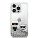 Karl Lagerfeld Karl Lagerfeld iPhone 14 Pro Backcover hoesje - Liquid Glitter - K&C - Zilver Karl Lagerfeld Karl Lagerfeld iPhone 14 Pro Backcover hoesje - Liquid Glitter - K&C - Zilver