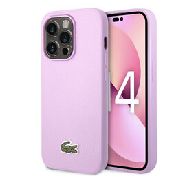 Lacoste Lacoste iPhone 14 Pro Backcover hoesje - Iconic Petit Pique Logo - Paars