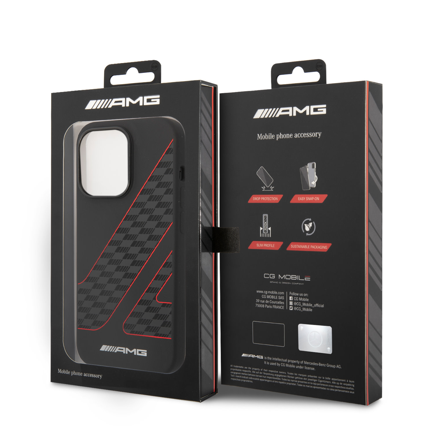 AMG AMG iPhone 14 Pro Backcover hoesje - Zwart, foto 6 van 6