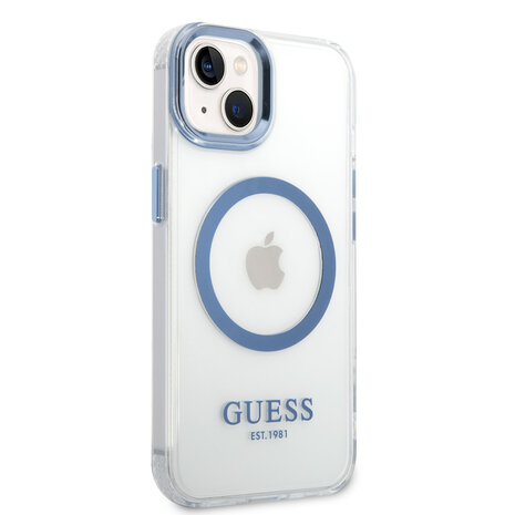 Guess Guess iPhone 14 Plus Back-Cover hul - iPhone 15 Plus - Blau Guess Guess iPhone 14 Plus Back-Cover hul - iPhone 15 Plus - Blau