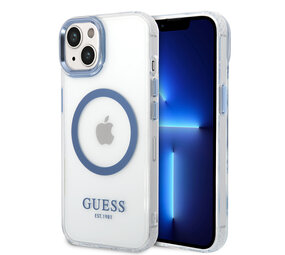 Guess Guess iPhone 14 Plus en iPhone 15 Plus Backcover hoesje- Blauw Guess Guess iPhone 14 Plus en iPhone 15 Plus Backcover hoesje- Blauw