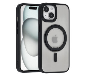 UNIQ Accessory UNIQ Accessory iPhone 15 Backcover hoesje Magsafe with ring stand - Zwart UNIQ Accessory UNIQ Accessory iPhone 15 Backcover hoesje Magsafe with ring stand - Zwart