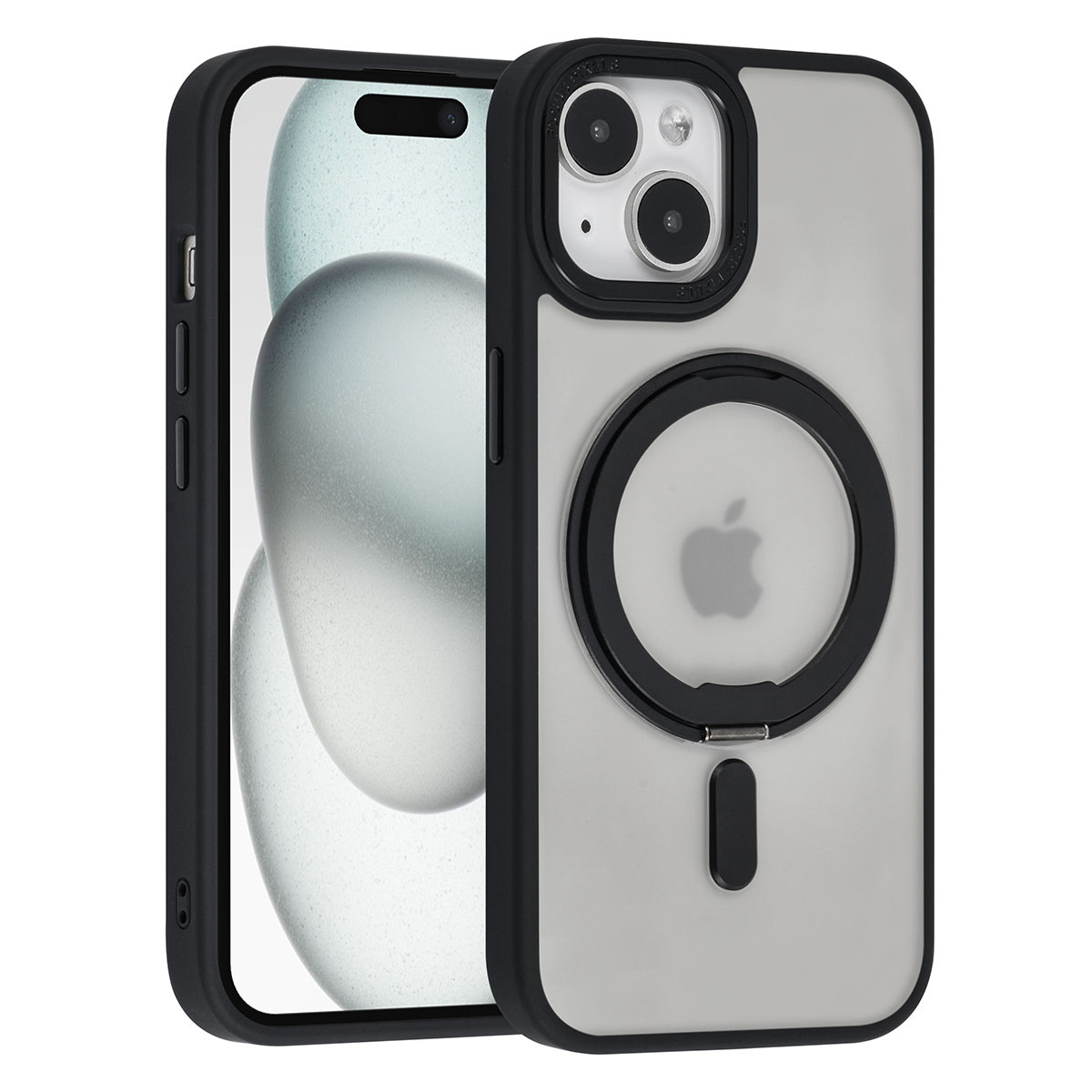 UNIQ Accessory UNIQ Accessory iPhone 15 Backcover hoesje Magsafe with ring stand - Zwart