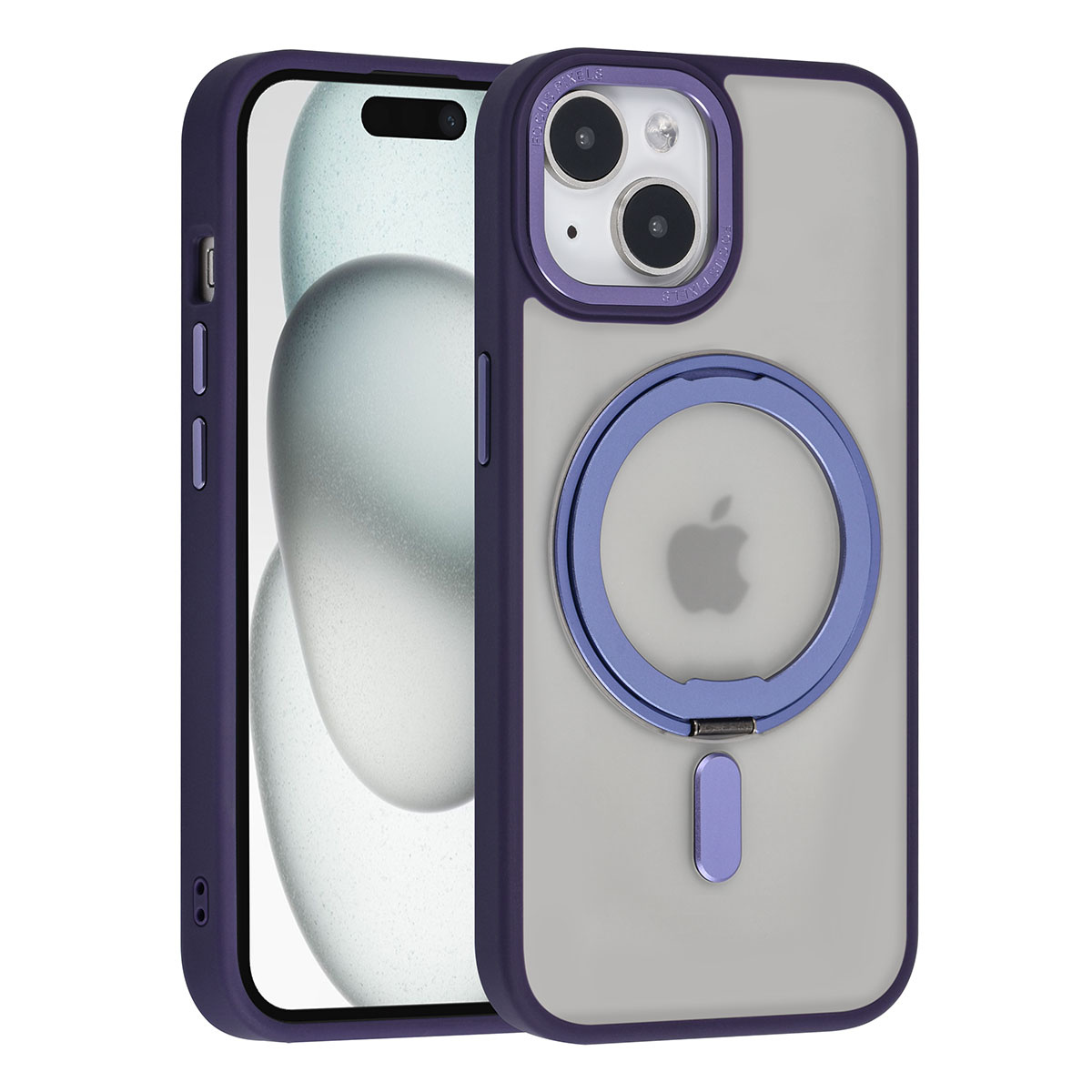 UNIQ Accessory UNIQ Accessory iPhone 15 Backcover hoesje Magsafe with ring stand - Paars