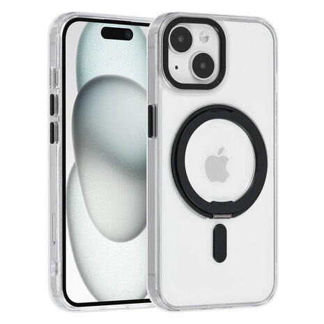 UNIQ Accessory UNIQ Accessory iPhone 15 Backcover hoesje Magsafe with ring stand - Transparant UNIQ Accessory UNIQ Accessory iPhone 15 Backcover hoesje Magsafe with ring stand - Transparant