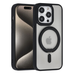 UNIQ Accessory iPhone 15 Pro Backcover hoesje Magsafe with ring stand - Zwart