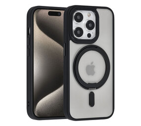 UNIQ Accessory UNIQ Accessory iPhone 15 Pro Backcover hoesje Magsafe with ring stand - Zwart UNIQ Accessory UNIQ Accessory iPhone 15 Pro Backcover hoesje Magsafe with ring stand - Zwart