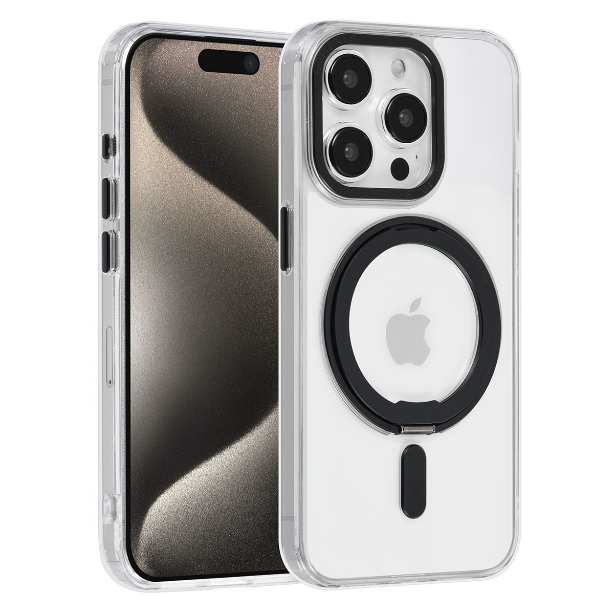 UNIQ Accessory UNIQ Accessory iPhone 15 Pro Backcover hoesje Magsafe with ring stand - Transparant