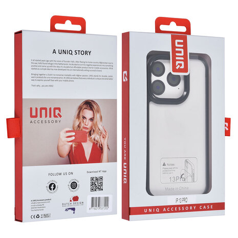 UNIQ Accessory UNIQAccessory iPhone 13 Pro Backcover hoesje - Zwart UNIQ Accessory UNIQAccessory iPhone 13 Pro Backcover hoesje - Zwart