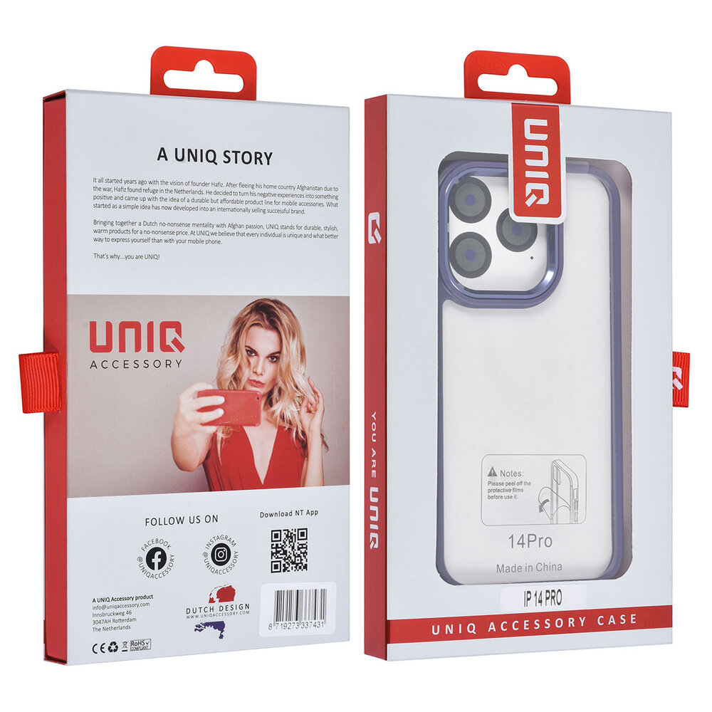 UNIQ Accessory UNIQAccessory iPhone 14 Pro Backcover hoesje - Paars UNIQ Accessory UNIQAccessory iPhone 14 Pro Backcover hoesje - Paars