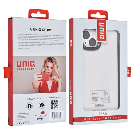 UNIQ Accessory UNIQAccessory iPhone 15 & 14 Plus Backcover hoesje - Zwart UNIQ Accessory UNIQAccessory iPhone 15 & 14 Plus Backcover hoesje - Zwart