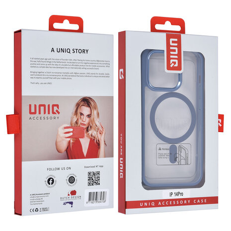 UNIQ Accessory UNIQ Accessory iPhone 14 Pro Backcover hoesje Magsafe - Blauw UNIQ Accessory UNIQ Accessory iPhone 14 Pro Backcover hoesje Magsafe - Blauw