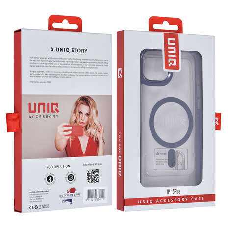 UNIQ Accessory UNIQ Accessory iPhone 15 & 14 Plus Backcover hoesje Magsafe - Paars UNIQ Accessory UNIQ Accessory iPhone 15 & 14 Plus Backcover hoesje Magsafe - Paars