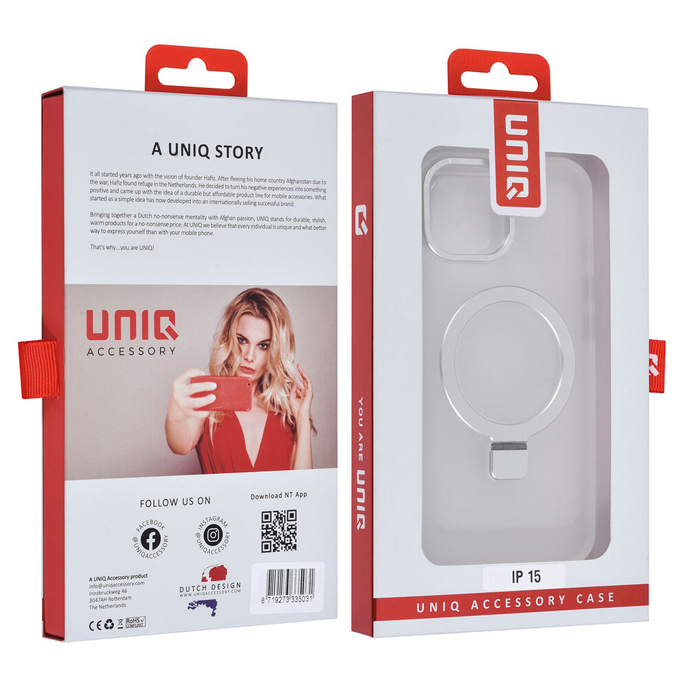 UNIQ Accessory UNIQ Accessory iPhone 15 Backcover hoesje Magsafe - Wit UNIQ Accessory UNIQ Accessory iPhone 15 Backcover hoesje Magsafe - Wit