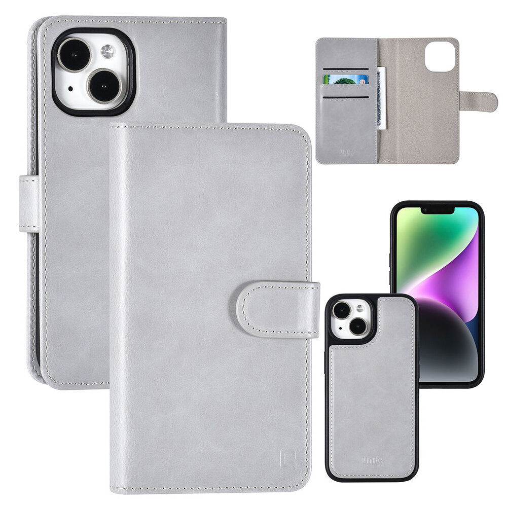 UNIQ Accessory UNIQ Accessory iPhone 14 & 13 Book type case - Card holder - Grey UNIQ Accessory UNIQ Accessory iPhone 14 & 13 Book type case - Card holder - Grey